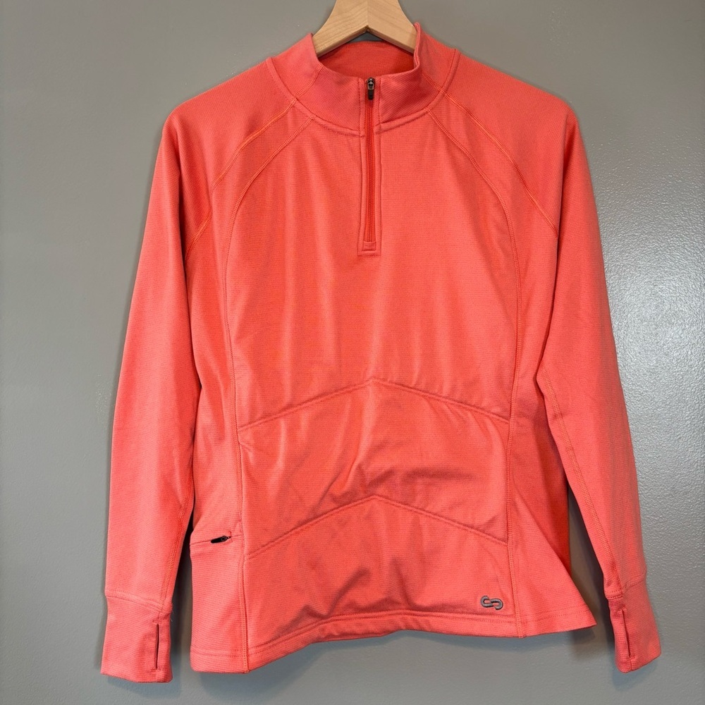Oros Medium Women’s Quarter Zip Solarcore Insulated Hiking Pullover Coral